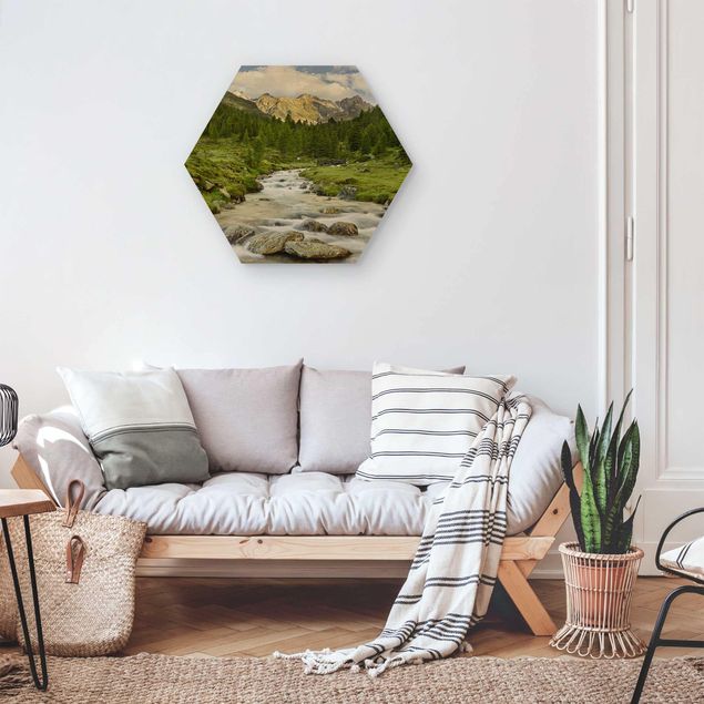 Hexagons houten schilderijen Debanttal Hohe Tauern National Park