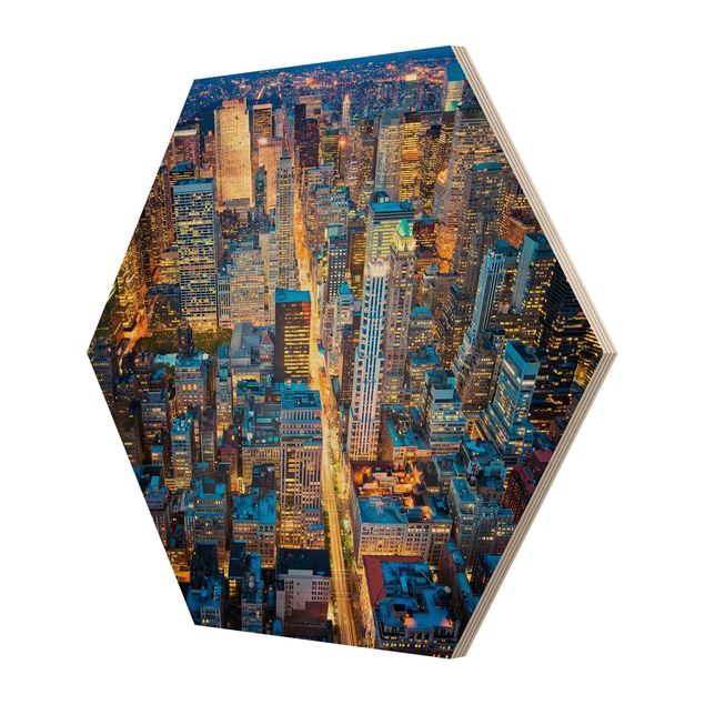 Hexagons houten schilderijen Midtown Manhattan
