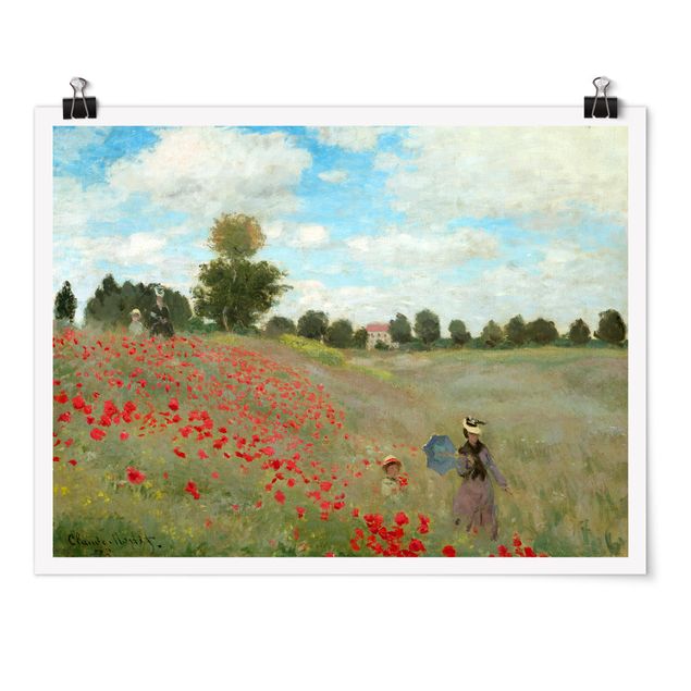 Posters Claude Monet - Poppy Field Near Argenteuil