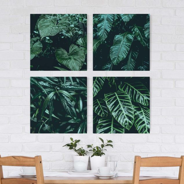 Canvas schilderijen - 4-delig Tropical Plants