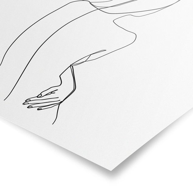 Posters Line Art Back Woman Black And White