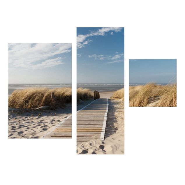 Canvas schilderijen - 3-delig Baltic Sea Beach