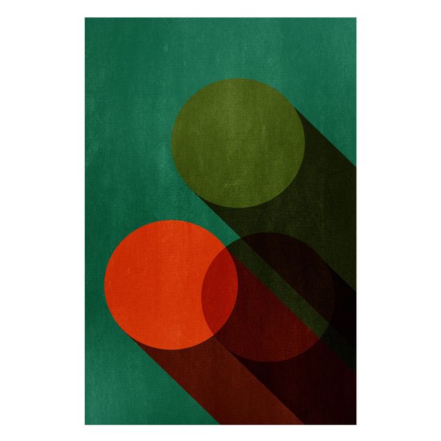 Magneetborden Abstract Shapes - Circles In Green And Red
