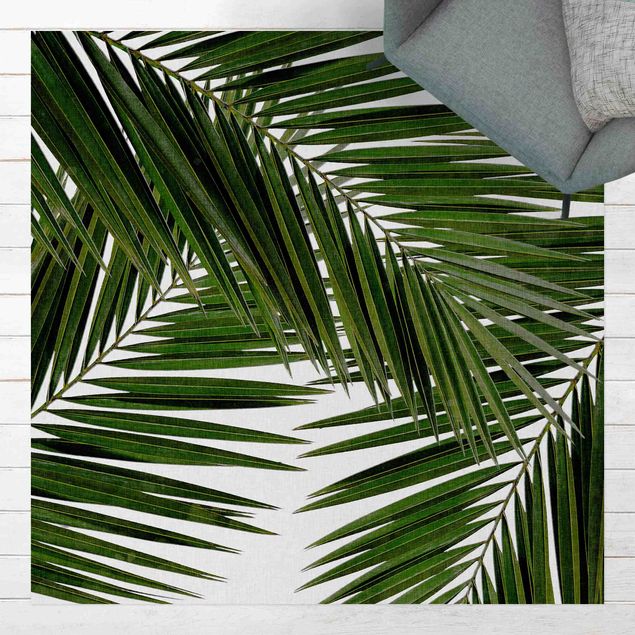 Balkonkleden View Through Green Palm Leaves