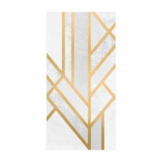 Vloerkleden goud Art Deco Geometry White Gold