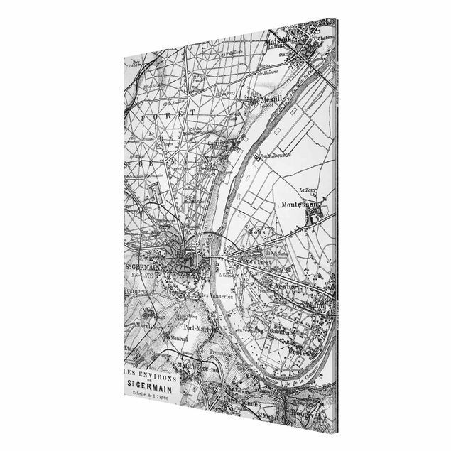Magneetborden Vintage Map St Germain Paris