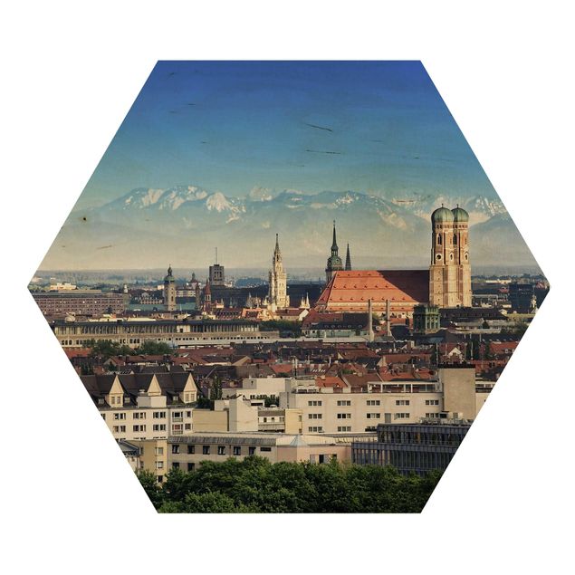 Hexagons houten schilderijen Munich