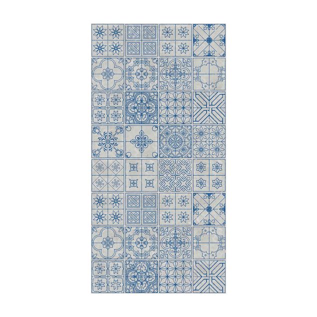 blauw tapijt Tile Pattern Coimbra Blue