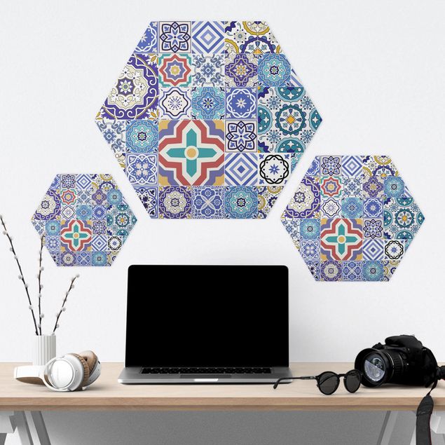 Hexagons Forex schilderijen Backsplash - Elaborate Portoguese Tiles