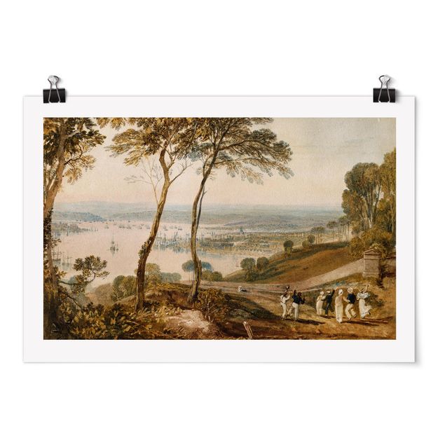 Posters William Turner - Plymouth Dock, from near Mount Edgecumbe