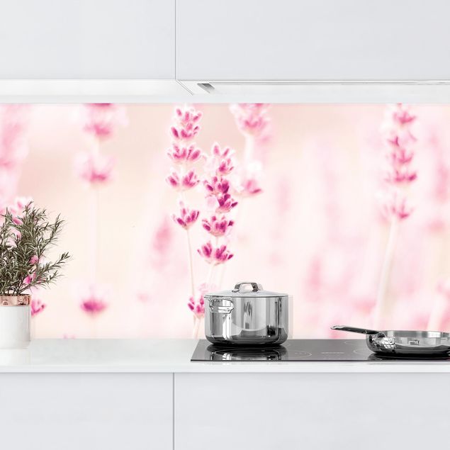 Achterwand voor keuken bloemen Pale Pink Lavender