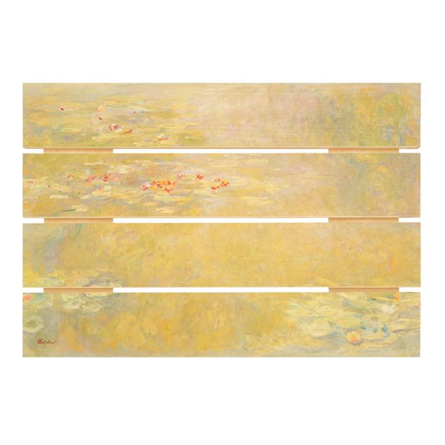 Houten schilderijen op plank Claude Monet - The Water Lily Pond