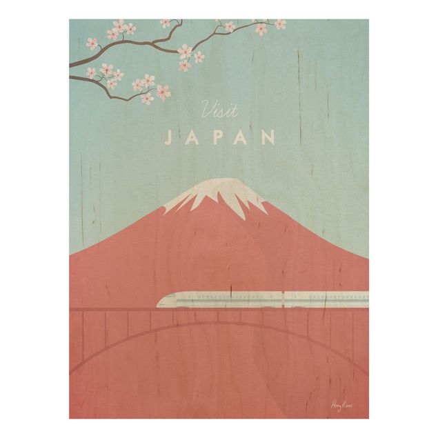 Houten schilderijen Travel Poster - Japan