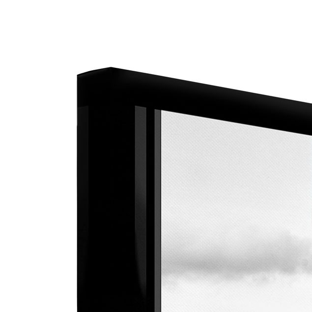Canvas schilderijen - 3-delig Windows Overlooking New York Skyline Black And White