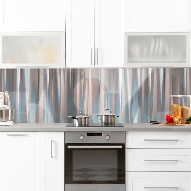 Achterkant keuken Geometrical Shapes In Copper And Blue