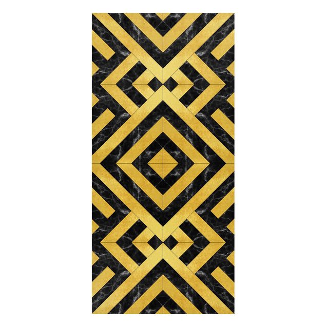 Magneetborden Geometrical Tile Mix Art Deco Gold Black Marble