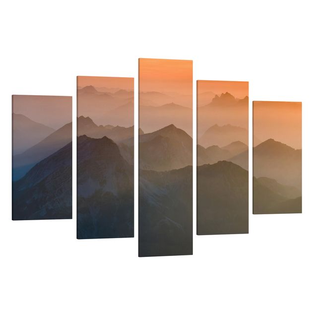 Canvas schilderijen - 5-delig View From The Zugspitze Mountain