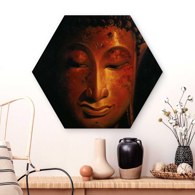 Hexagons houten schilderijen Madras Buddha