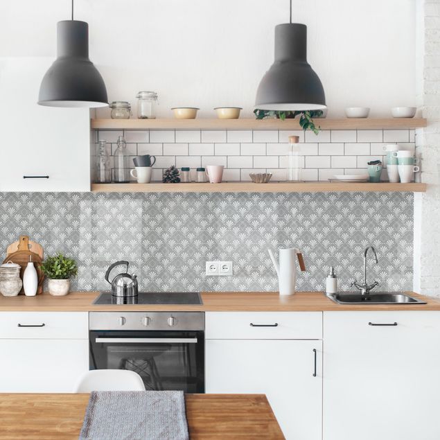 Achterwand in keuken Glitter Look With Art Deko On Grey Backdrop II
