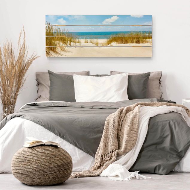 Houten schilderijen op plank Beach On The North Sea