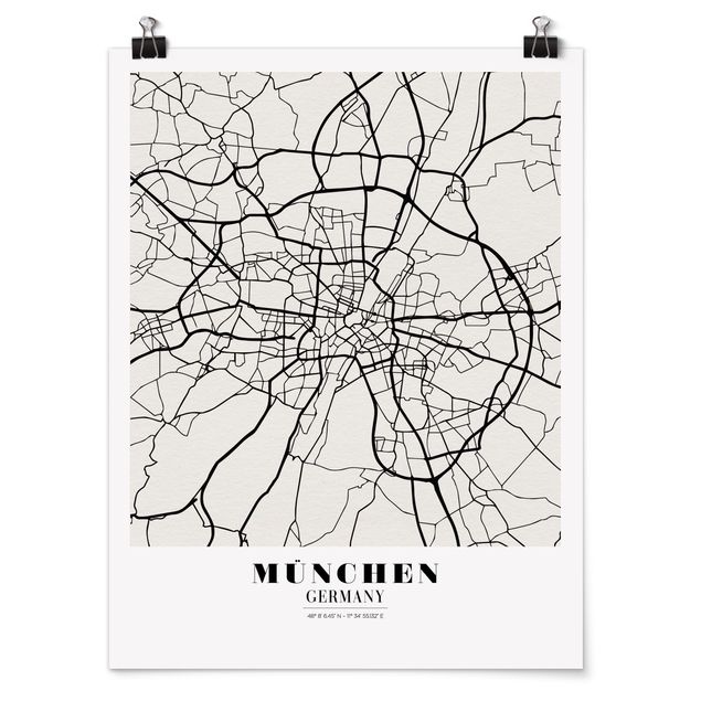 Posters Munich City Map - Classic