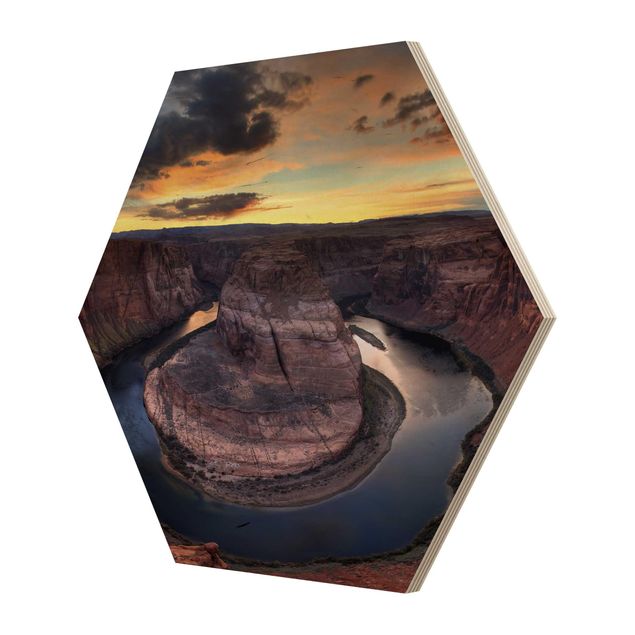 Hexagons houten schilderijen Colorado River Glen Canyon