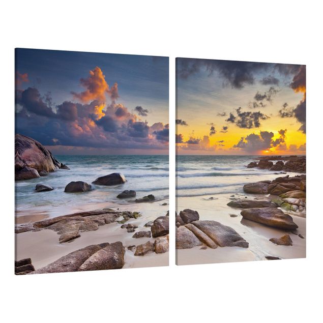 Canvas schilderijen - 2-delig  Sunrise Beach In Thailand