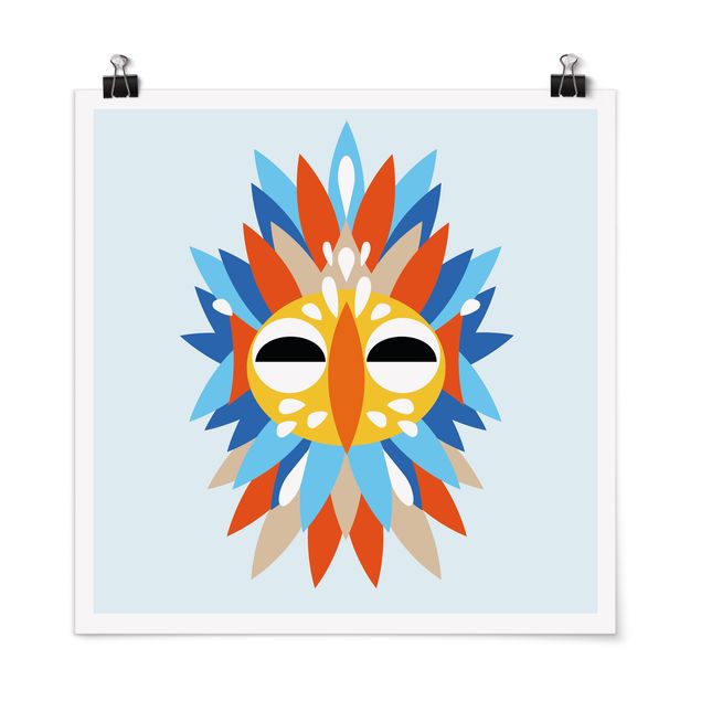 Posters Collage Ethnic Mask - Parrot