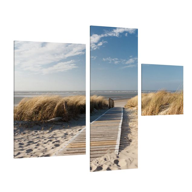 Canvas schilderijen - 3-delig Baltic Sea Beach