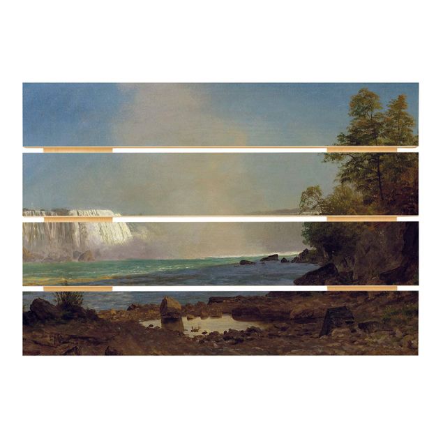 Houten schilderijen op plank Albert Bierstadt - Niagara Falls