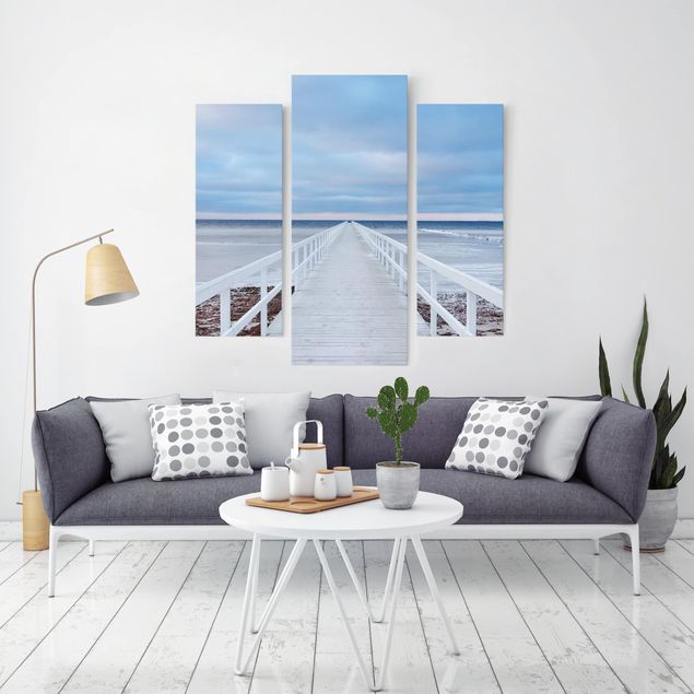 Canvas schilderijen - 3-delig Bridge In Sweden