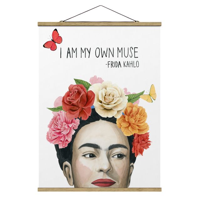 Stoffen schilderij met posterlijst Frida's Thoughts - Muse