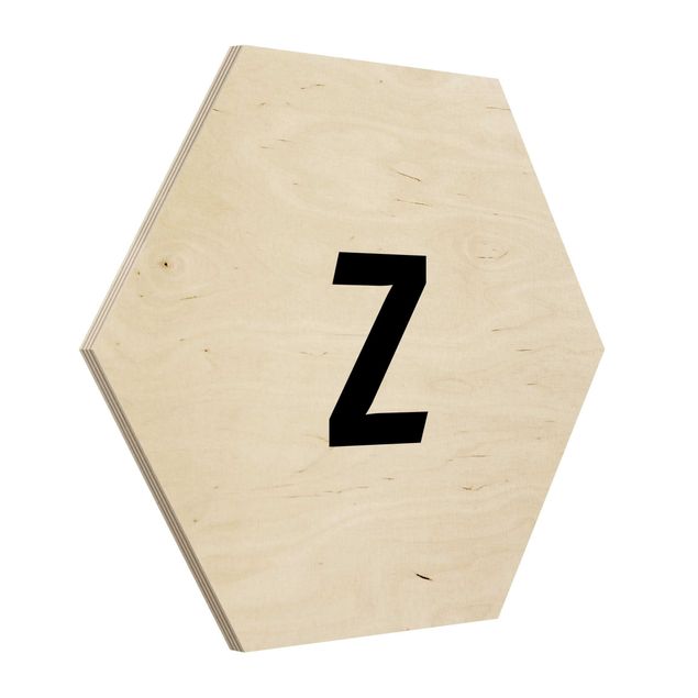 Hexagons houten schilderijen Letter Z White