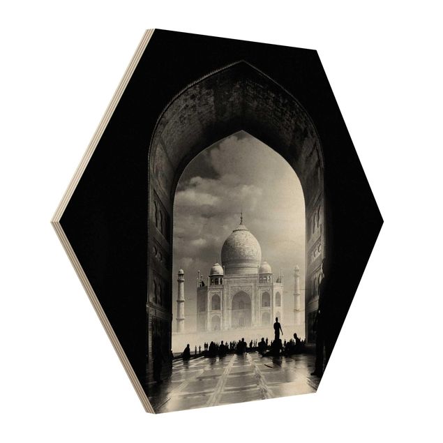 Hexagons houten schilderijen The Gateway To The Taj Mahal