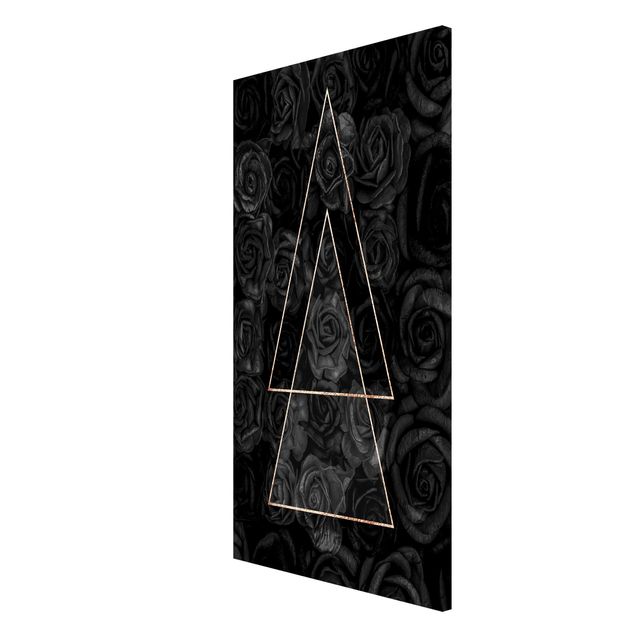 Magneetborden Black Rose In Golden Triangle