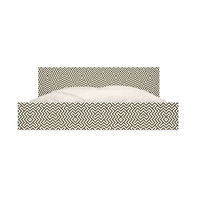 Meubelfolie IKEA Malm Bed Geometric Design Brown