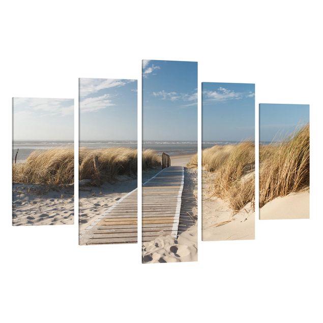 Canvas schilderijen - 5-delig Baltic Sea Beach