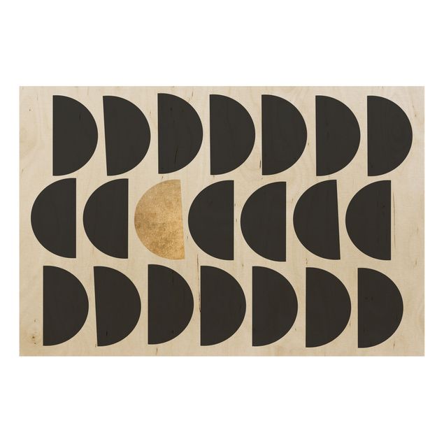 Houten schilderijen Geometrical Semicircle II