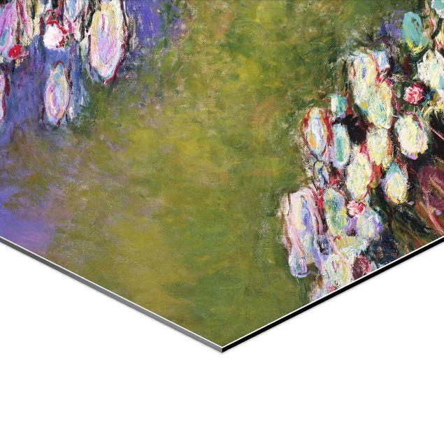 Hexagons Aluminium Dibond schilderijen - 2-delig Claude Monet - Water Lilies Set