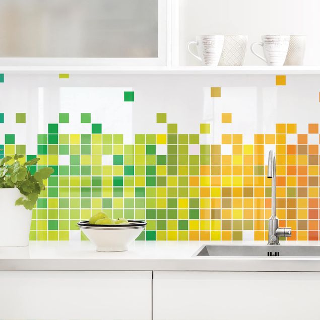 Achterwand voor keuken patroon Pixel Rainbow