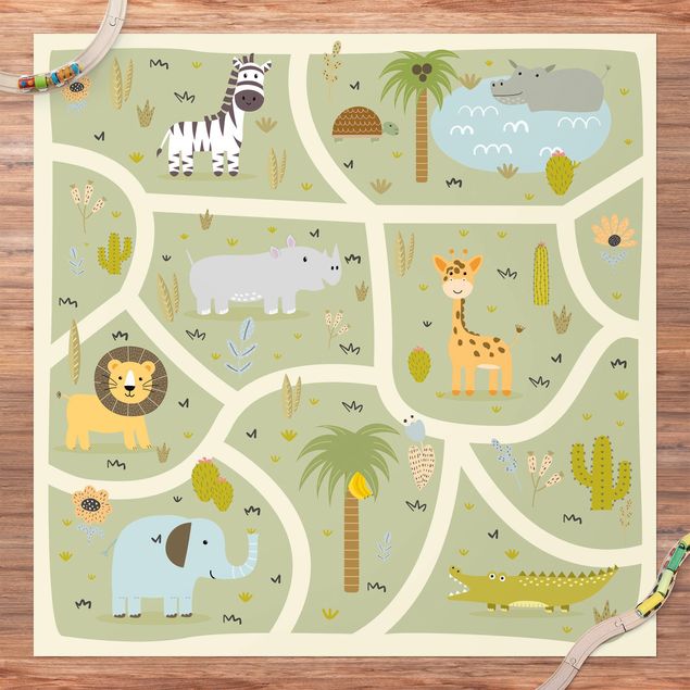 speelkleed kind Playoom Mat Safari - So Many Different Animals