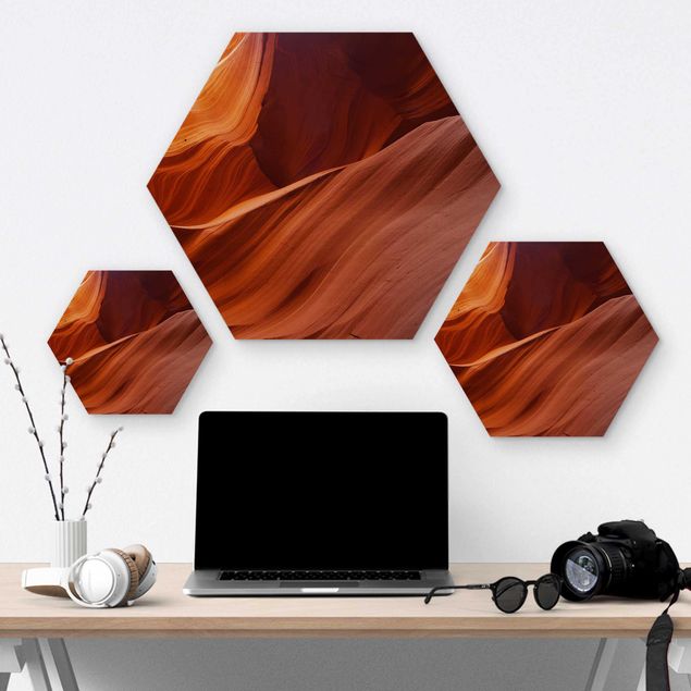 Hexagons houten schilderijen Inner Canyon