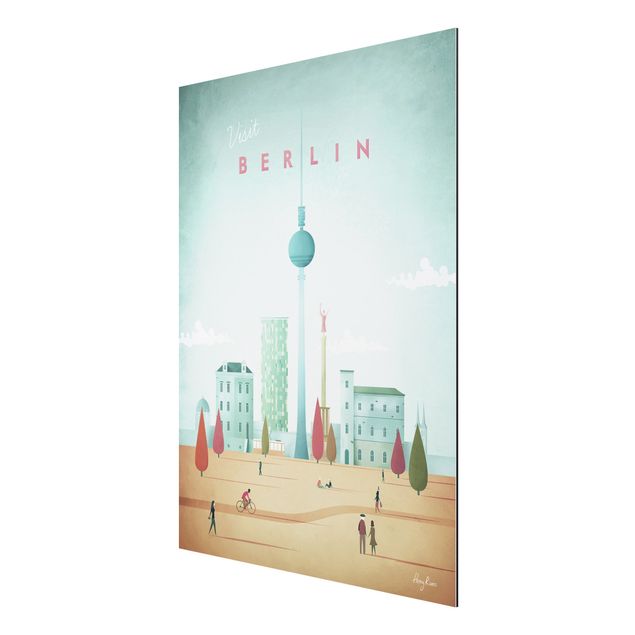 Aluminium Dibond schilderijen Travel Poster - Berlin