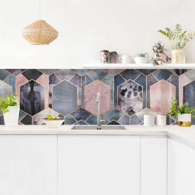 Achterwand voor keuken abstract Art Deco Marble Gold