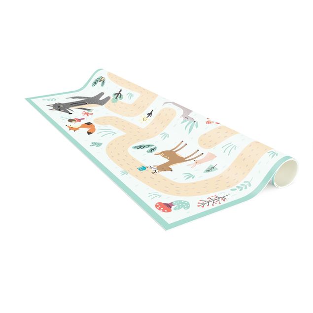 Vloerkleed bos Playoom Mat Forest Animals - Friends On A Forest Path