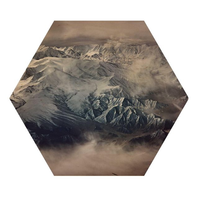 Hexagons houten schilderijen Mountains Of Tibet