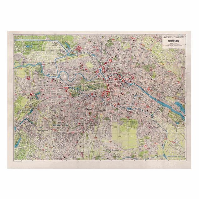 Magneetborden Vintage Map Berlin
