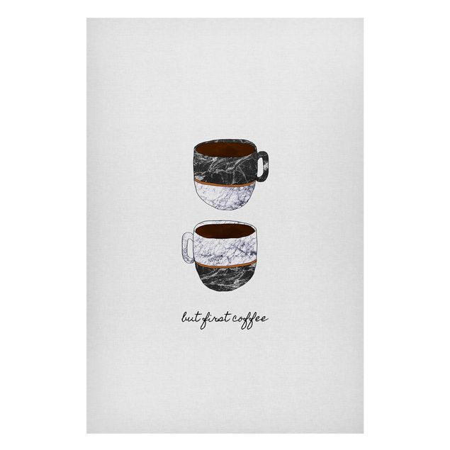Magneetborden Coffee Mugs Quote But first Coffee