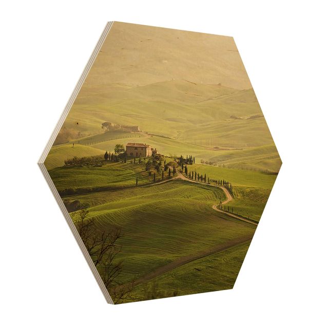 Hexagons houten schilderijen Chianti Tuscany