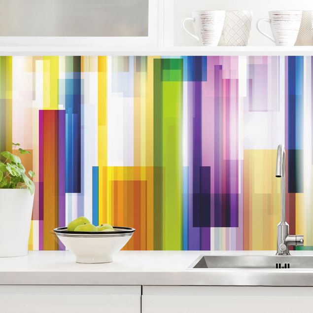 Achterwand voor keuken patroon Rainbow Cubes II